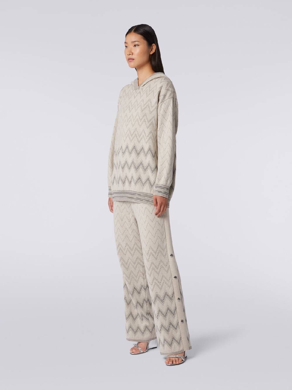 M Missoni Pullover in misto lana zig zag con lurex Nuovo