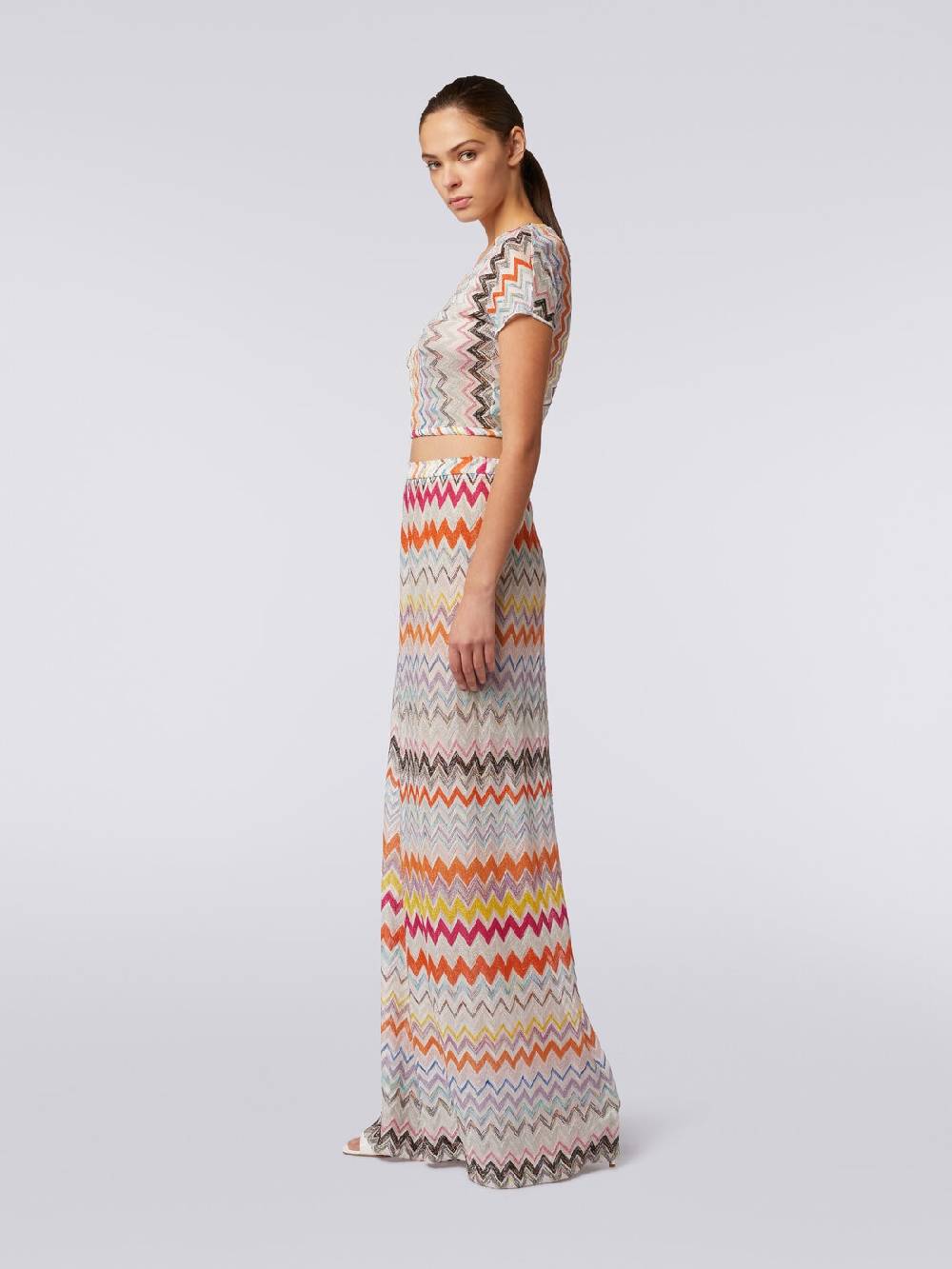 M Missoni Pantaloni a palazzo in misto viscosa chevron lamé Qualità Garantita