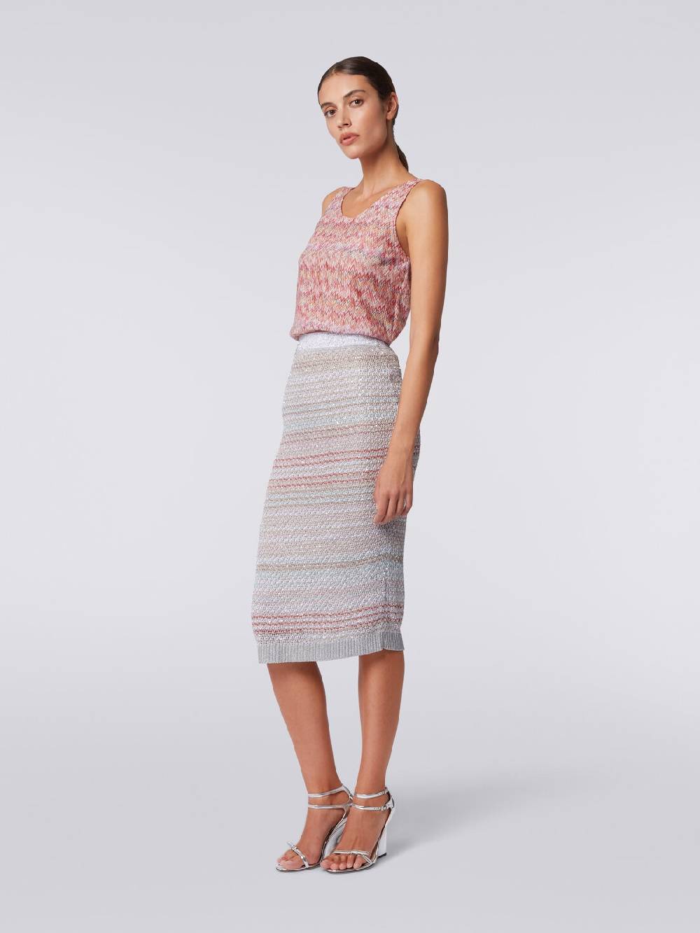 M Missoni Gonna midi in misto viscosa con paillettes Fino Al -60%