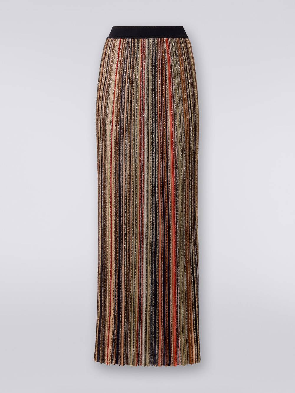 M Missoni Gonna lunga plissée a righe verticali con paillettes Affare Del Giorno