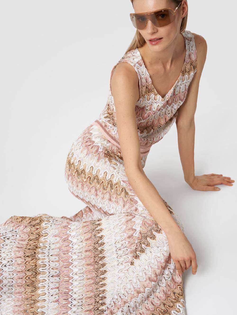 M Missoni Gonna lunga in misto viscosa lamé effetto pizzo Prezzo Ridotto
