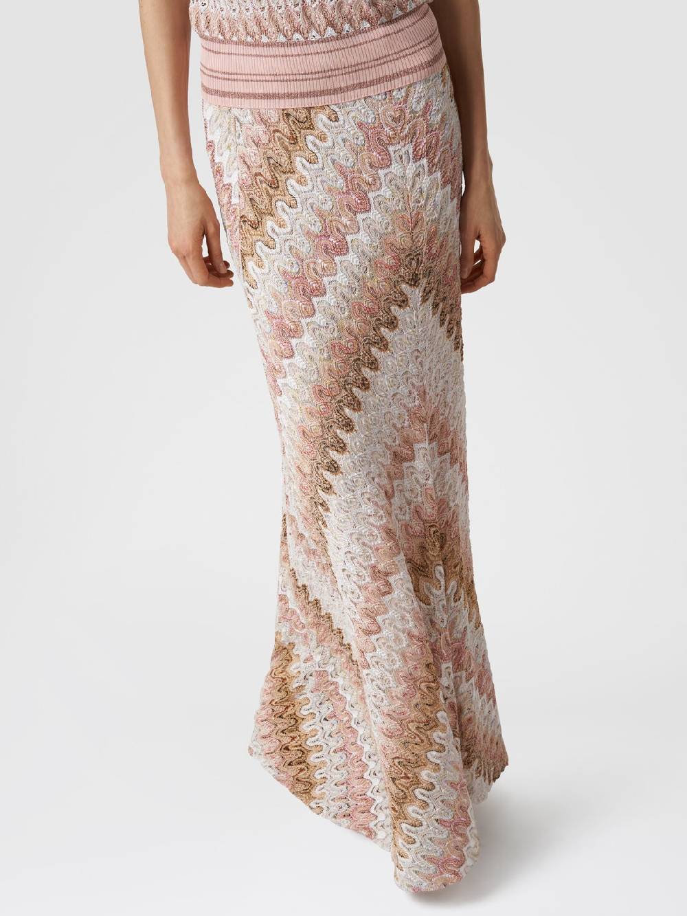 M Missoni Gonna lunga in misto viscosa lamé effetto pizzo Prezzo Ridotto