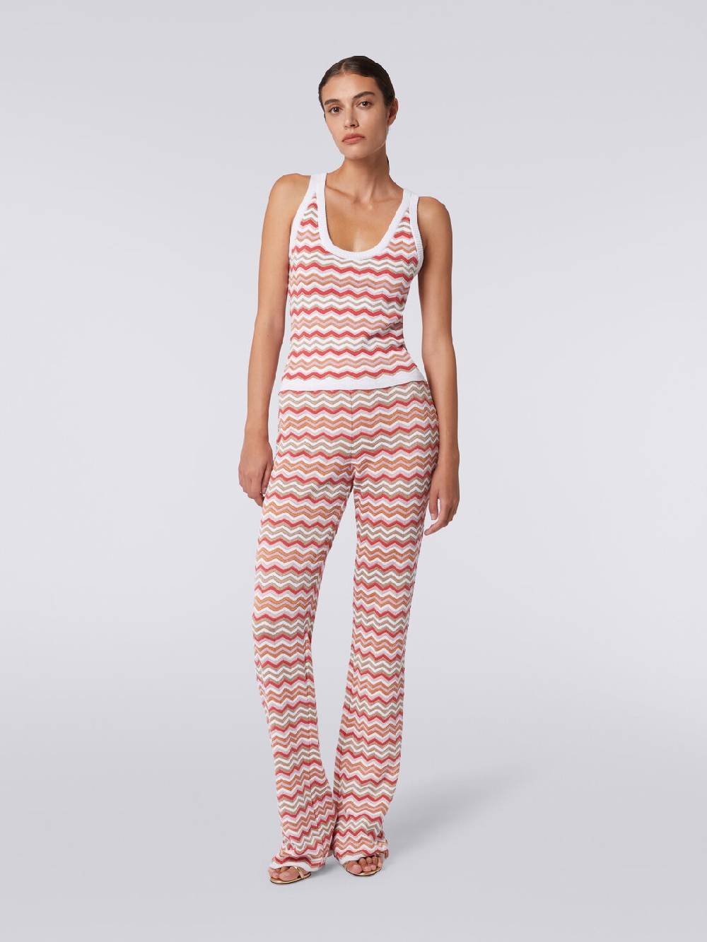 M Missoni Canottiera in maglia di cotone e viscosa zig zag