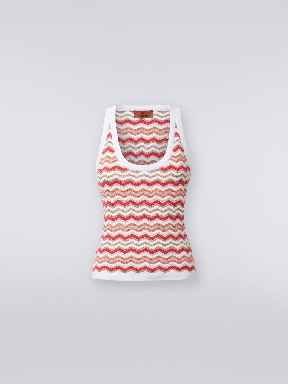 M Missoni Canottiera in maglia di cotone e viscosa zig zag Sottocosto