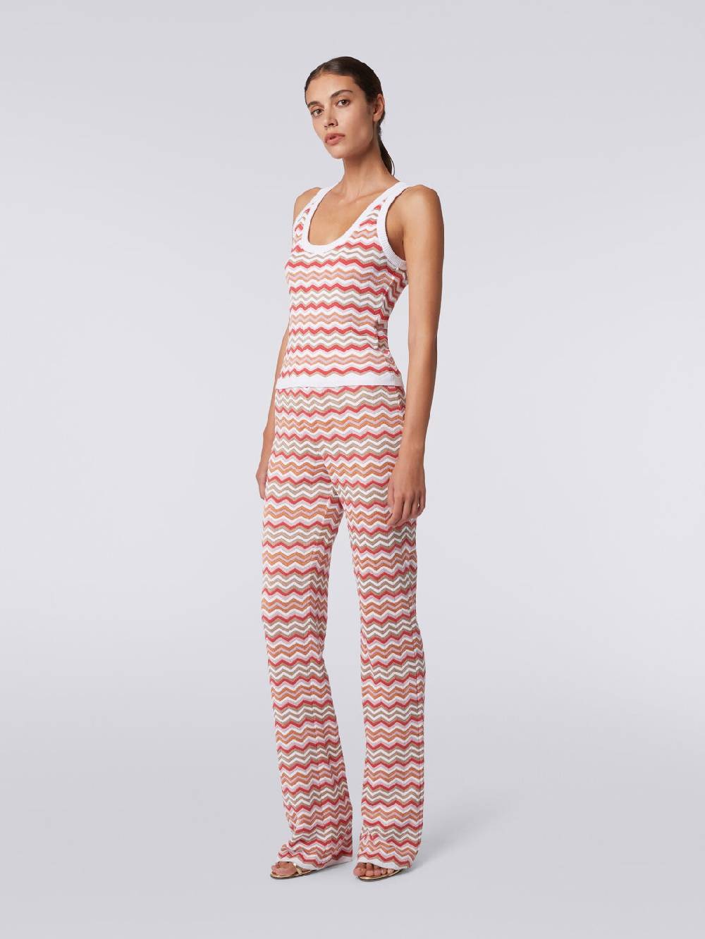M Missoni Canottiera in maglia di cotone e viscosa zig zag Sottocosto