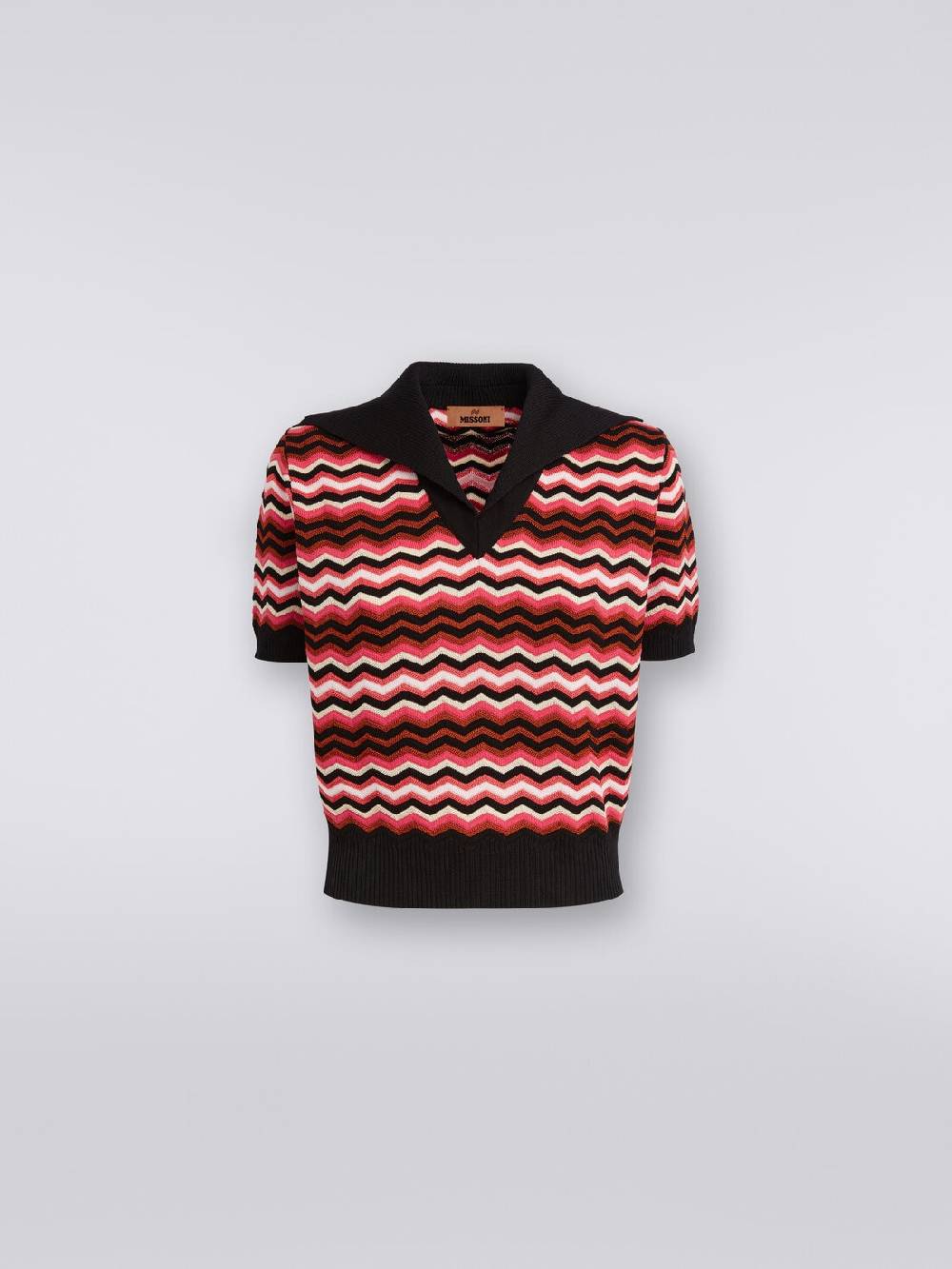 M Missoni Maglia a maniche corte chevron con profili a contrasto Convenienza