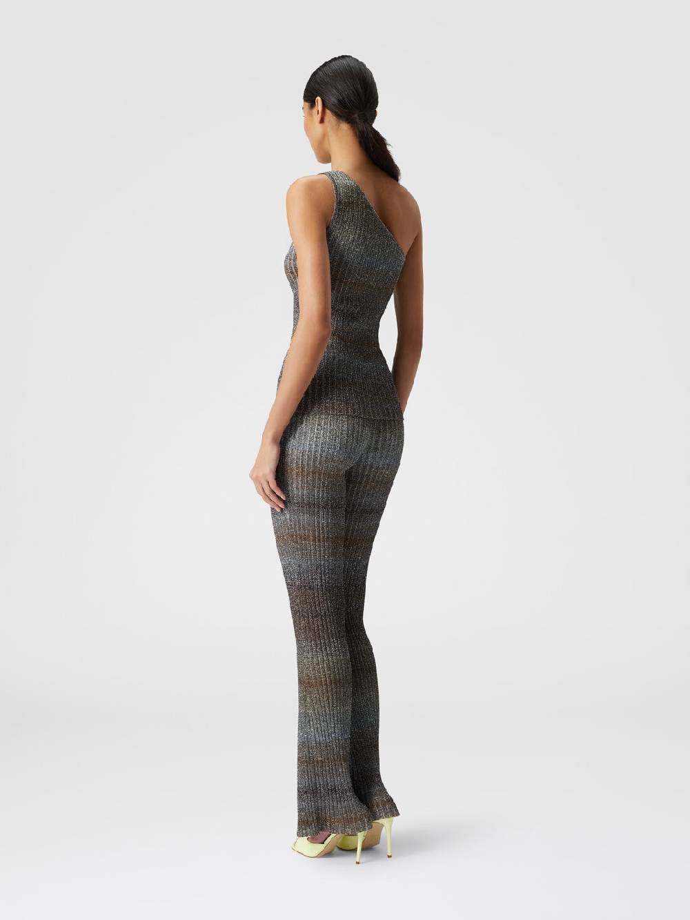 M Missoni Top monospalla in viscosa lamé a costine Novità
