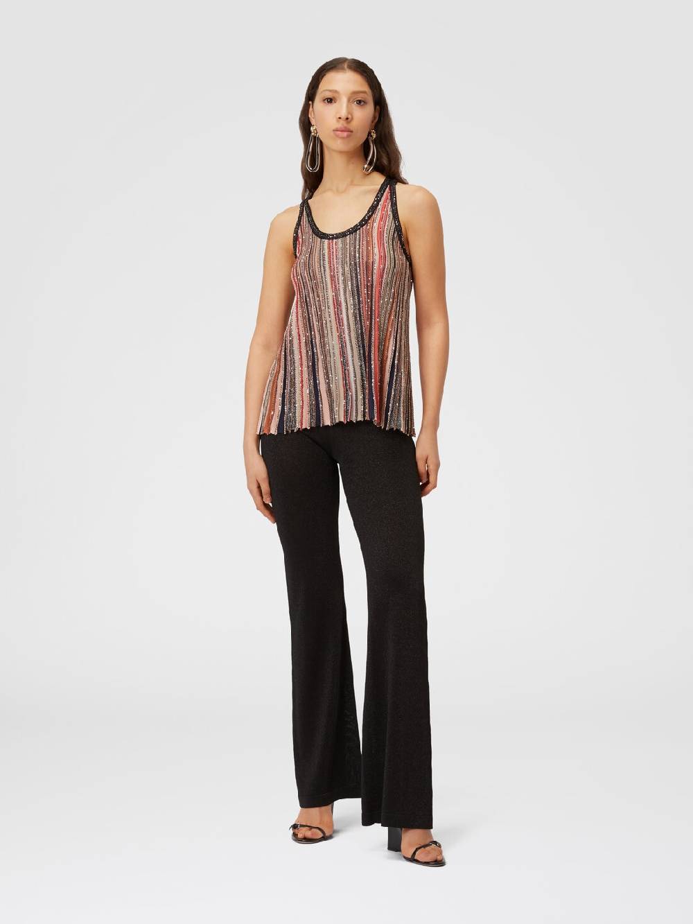 M Missoni Canottiera in maglia a righe verticali con paillettes
