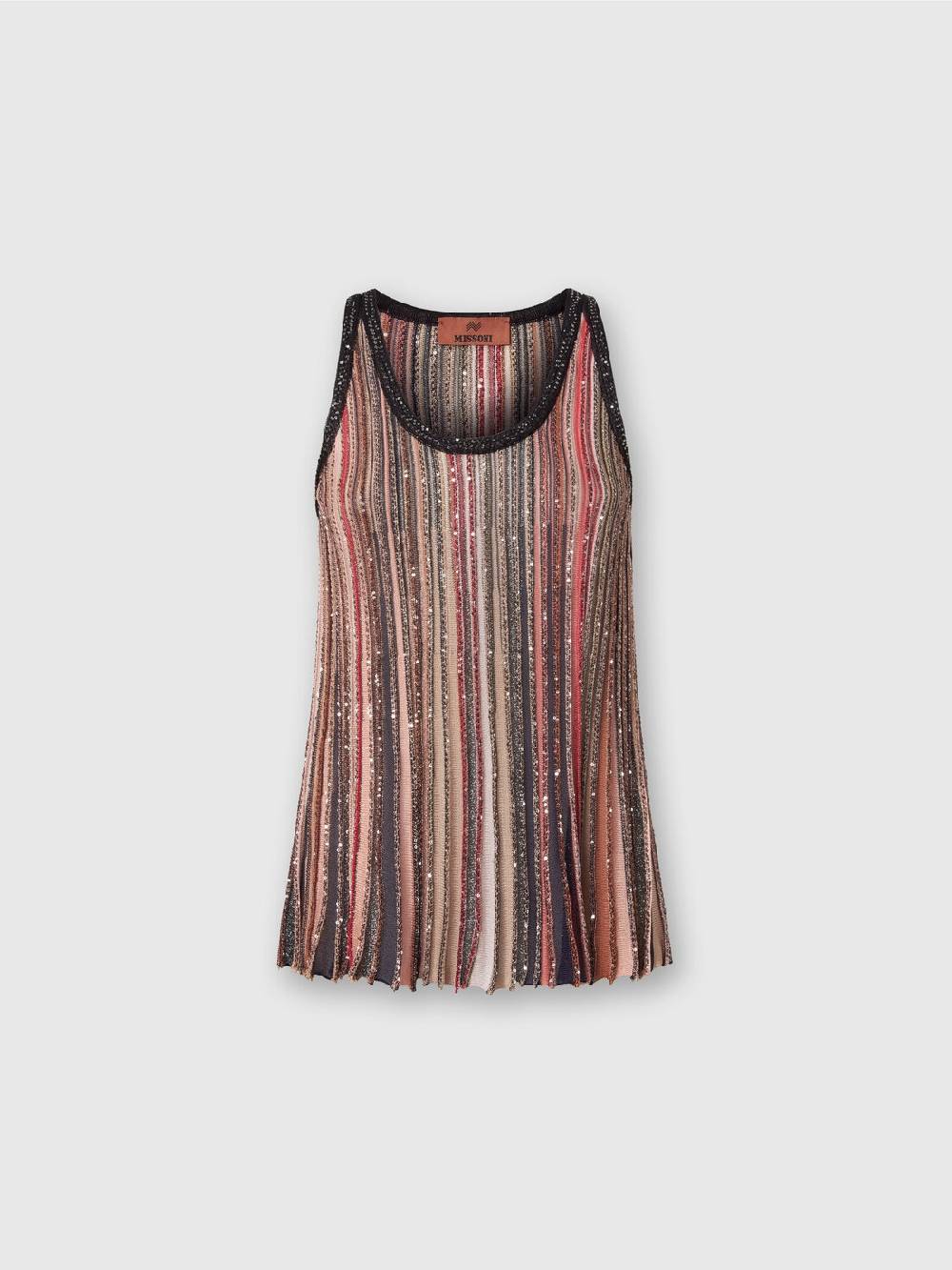 M Missoni Canottiera in maglia a righe verticali con paillettes Offerta