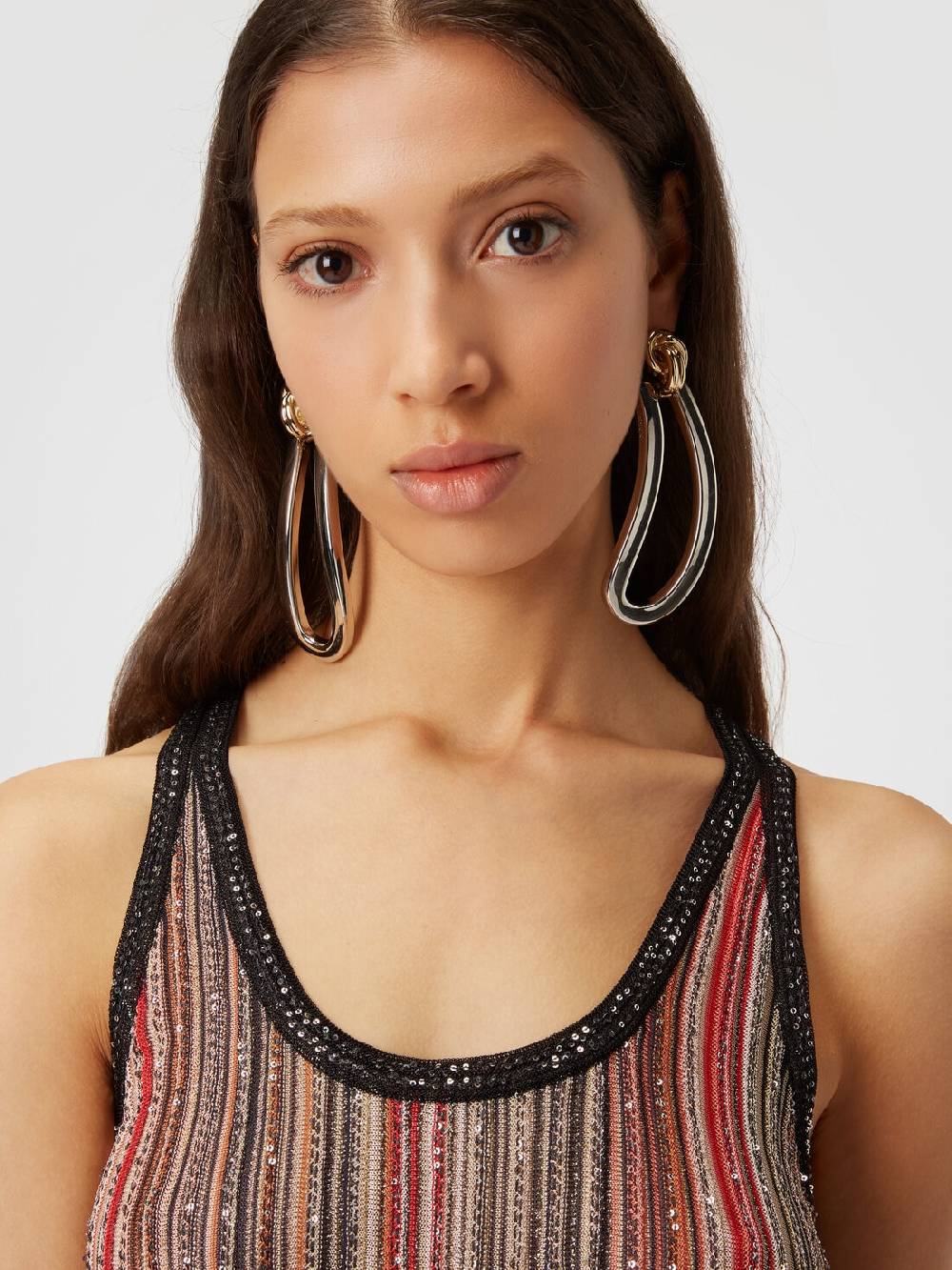 M Missoni Canottiera in maglia a righe verticali con paillettes Offerta
