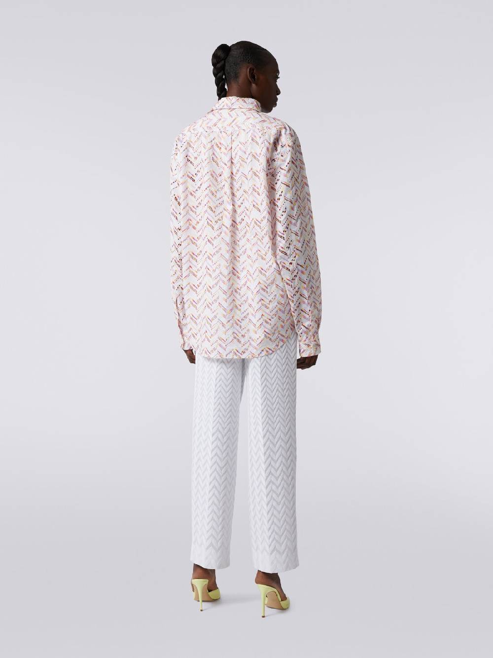 M Missoni Camicia in popeline di cotone con pizzo sangallo Economico