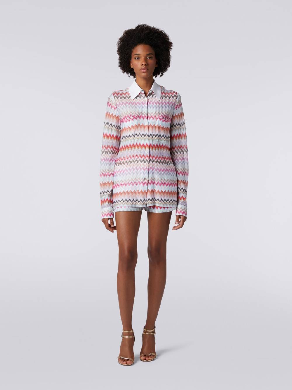 M Missoni Camicia in cotone e viscosa zig zag Online