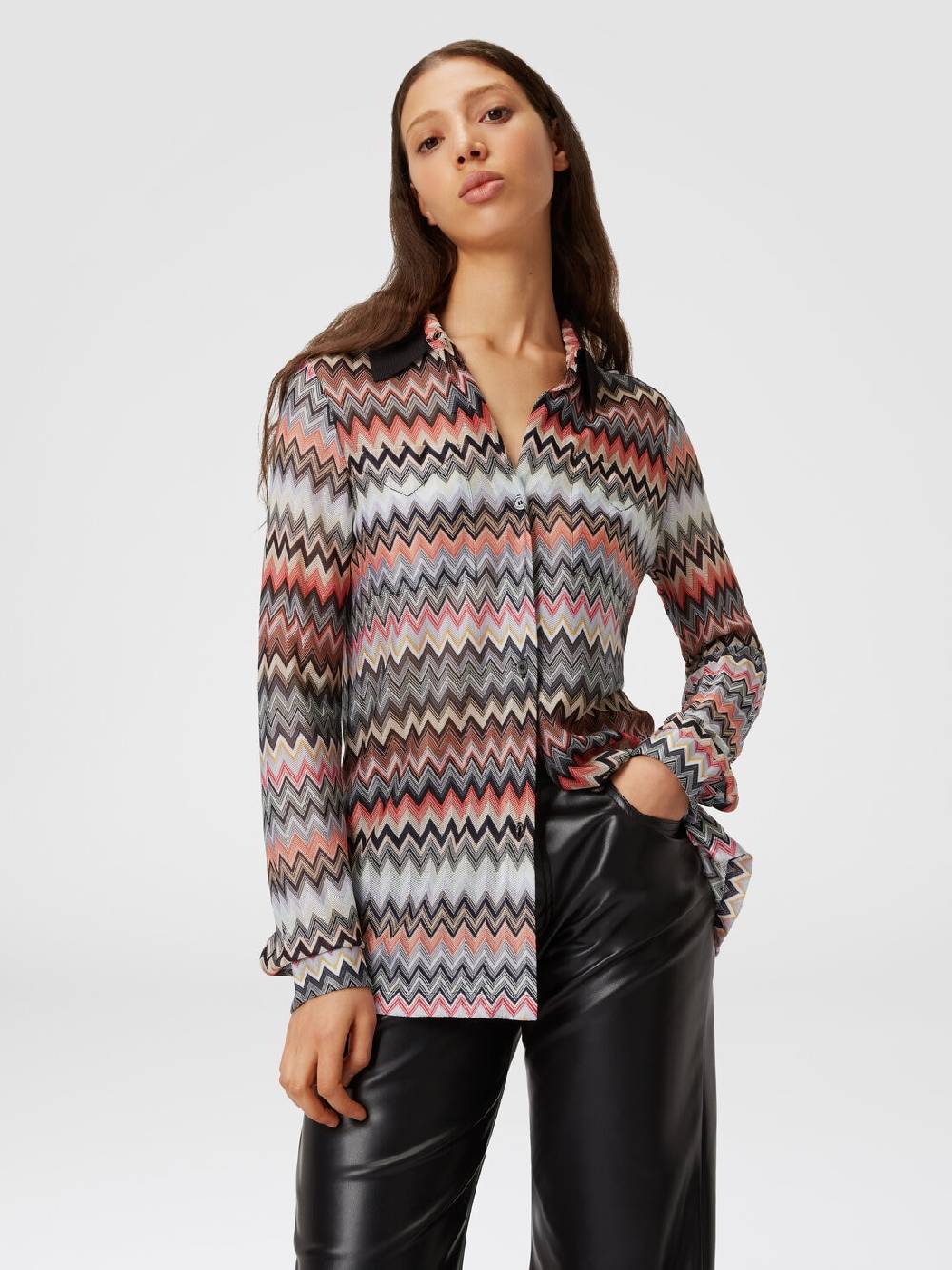 M Missoni Camicia in cotone e viscosa zig zag Outlet