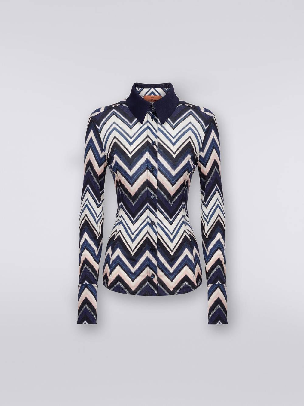 M Missoni Camicia in viscosa con stampa zig zag In Vendita