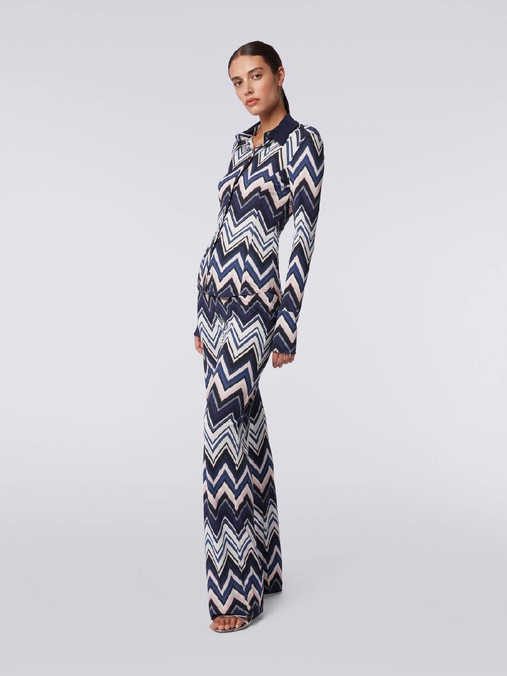 M Missoni Camicia in viscosa con stampa zig zag In Vendita