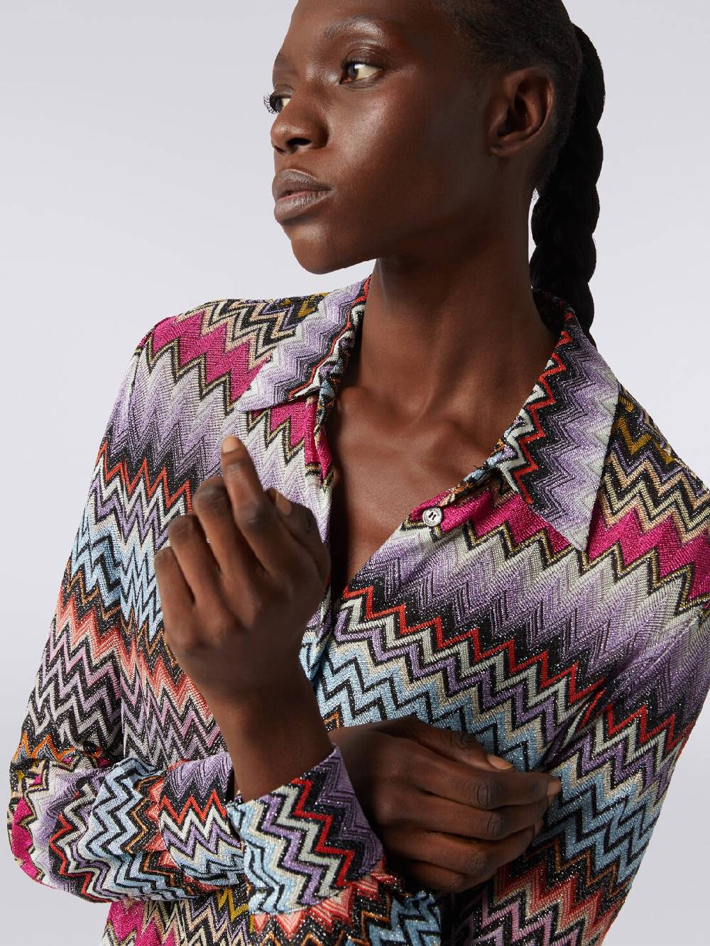 M Missoni Camicia in maglia di viscosa chevron con lurex Offerte