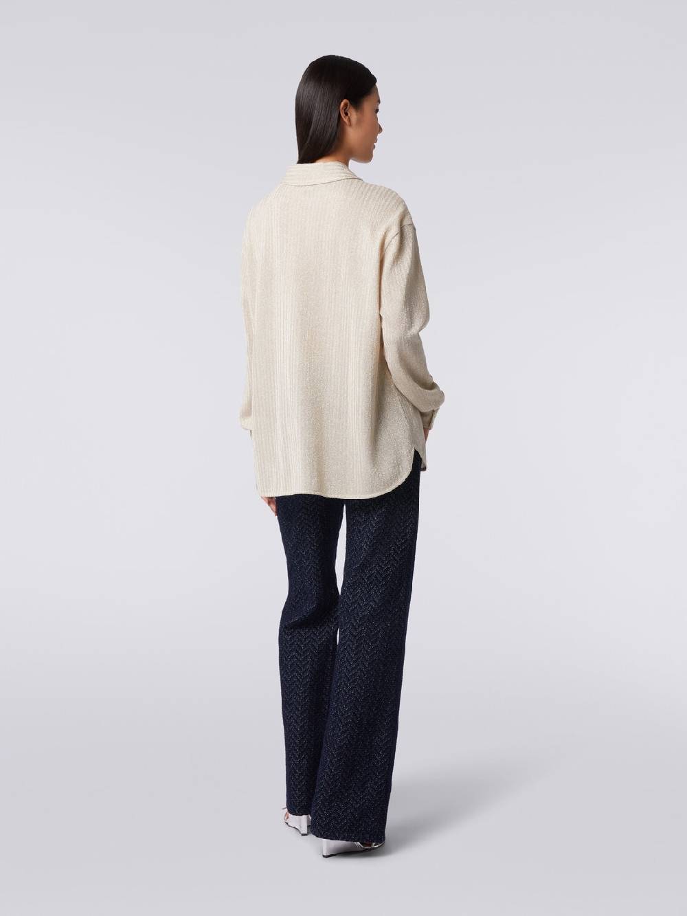 M Missoni Camicia oversize in cotone e viscosa lamé Solo un giorno rimasto