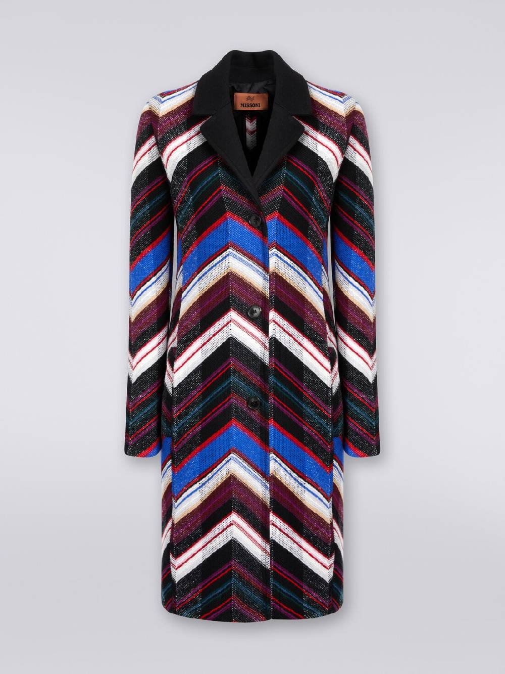 M Missoni Cappotto in lana con trama a zig zag I Più Venduti
