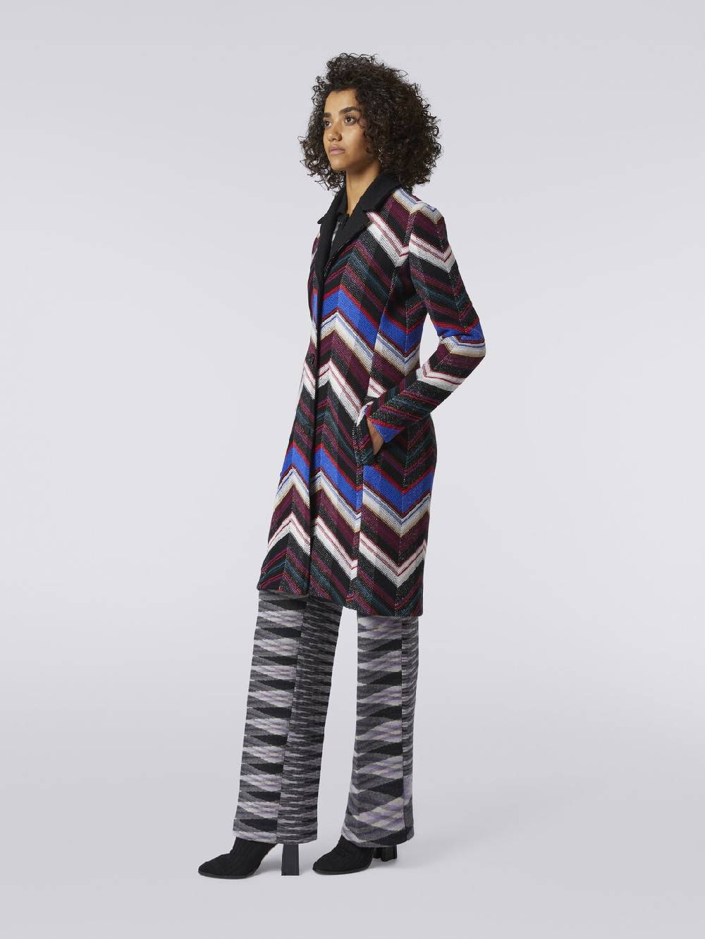 M Missoni Cappotto in lana con trama a zig zag I Più Venduti