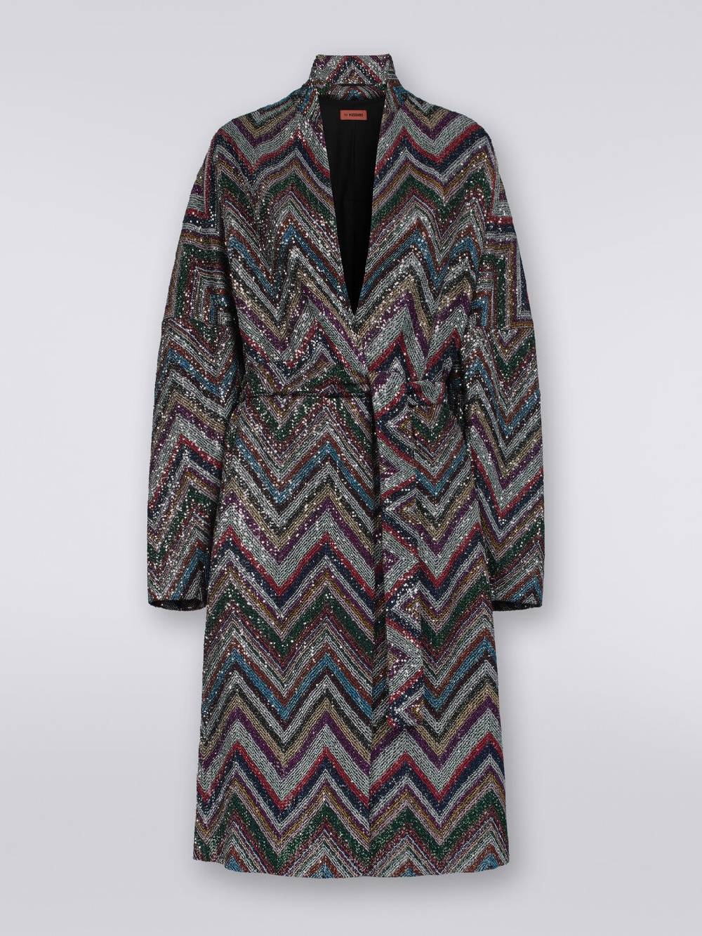 M Missoni Cappotto in misto viscosa chevron con paillettes Vendite Flash