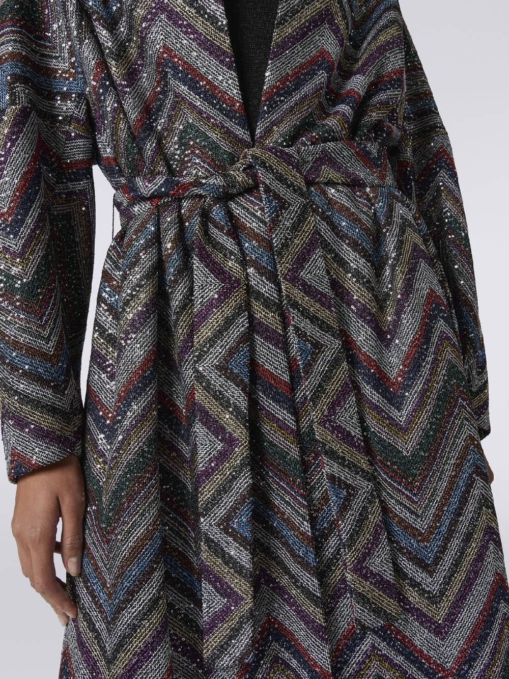 M Missoni Cappotto in misto viscosa chevron con paillettes Vendite Flash