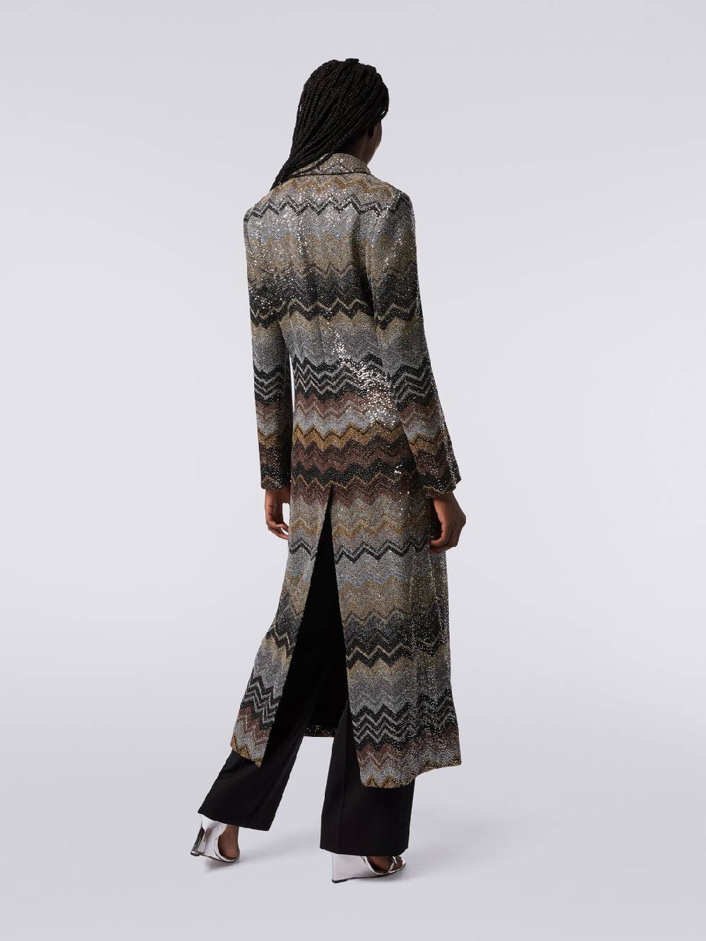 M Missoni Cappotto lungo in misto viscosa con paillettes Negozio