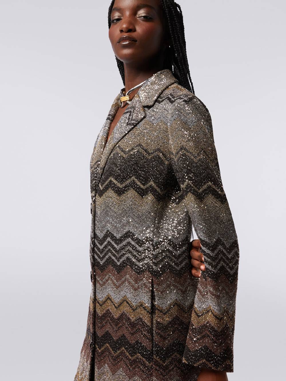 M Missoni Cappotto lungo in misto viscosa con paillettes Negozio