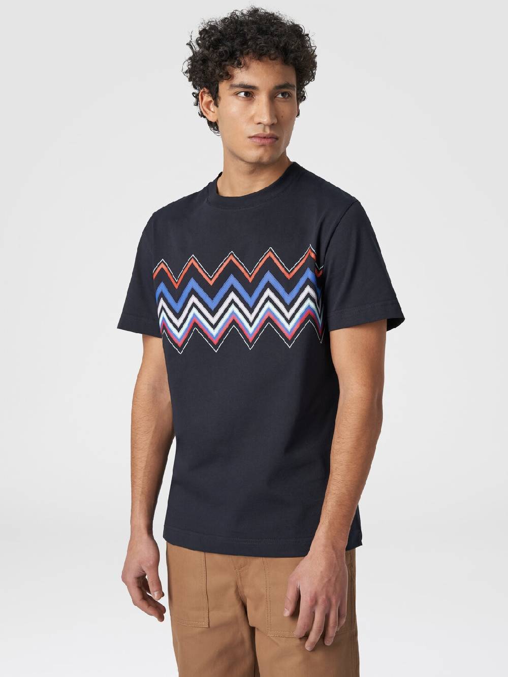 M Missoni T-shirt a maniche corte in cotone con stampa zig zag Nuovo