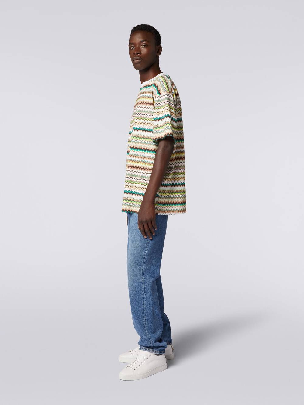 M Missoni T-shirt oversize in cotone con stampa zig zag Qualità