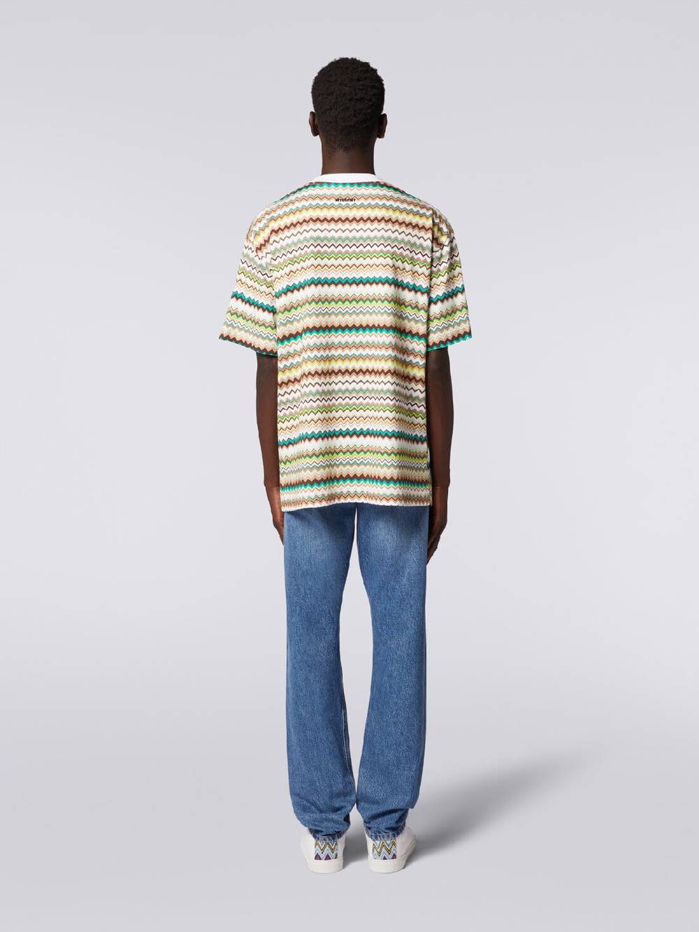 M Missoni T-shirt oversize in cotone con stampa zig zag Qualità