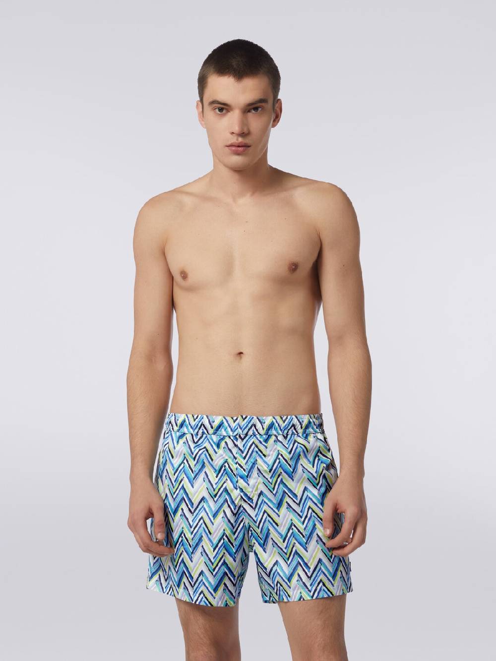 M Missoni Boxer mare con stampa zig zag effetto spennellate Vendita