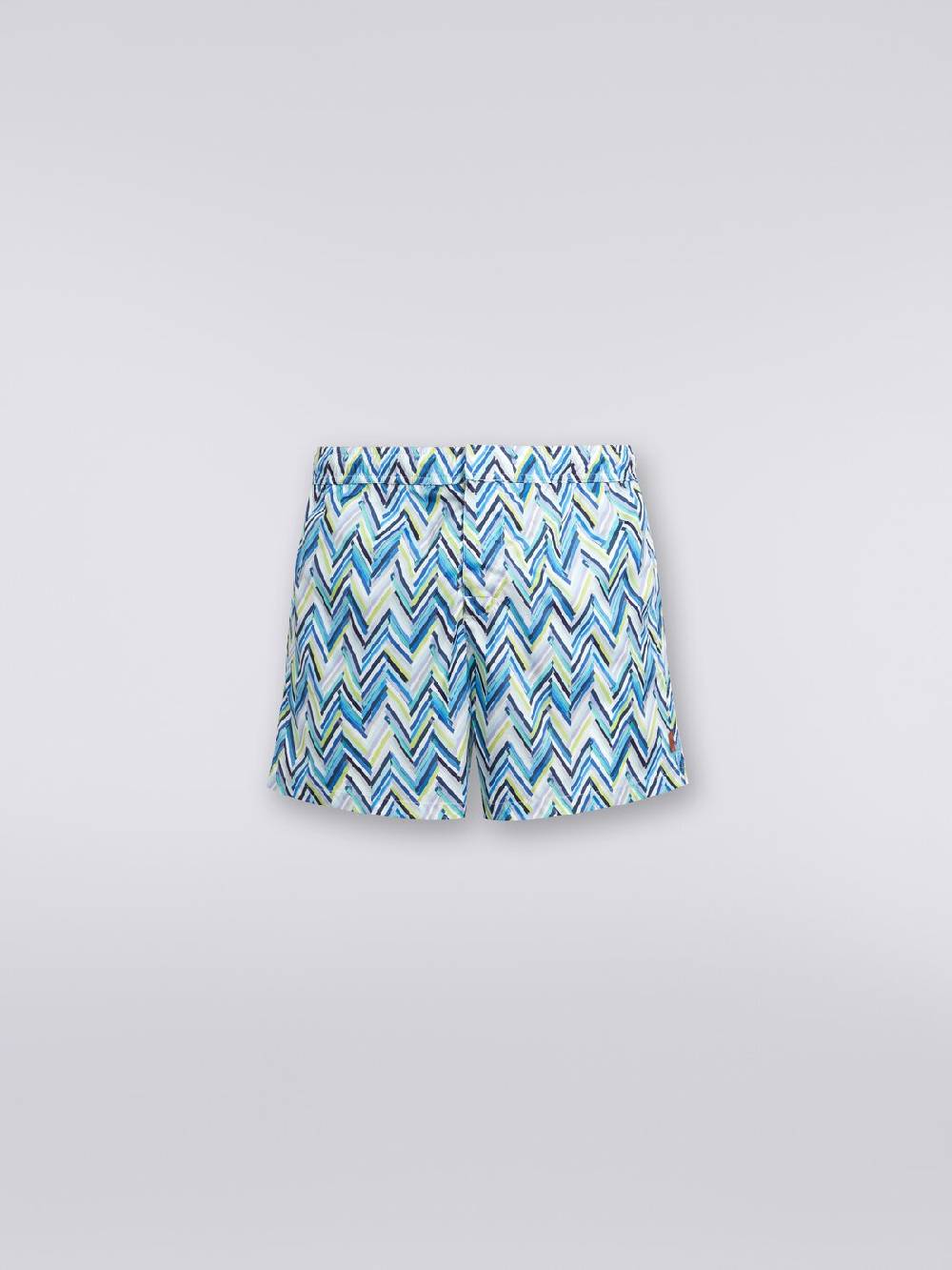 M Missoni Boxer mare con stampa zig zag effetto spennellate Vendita
