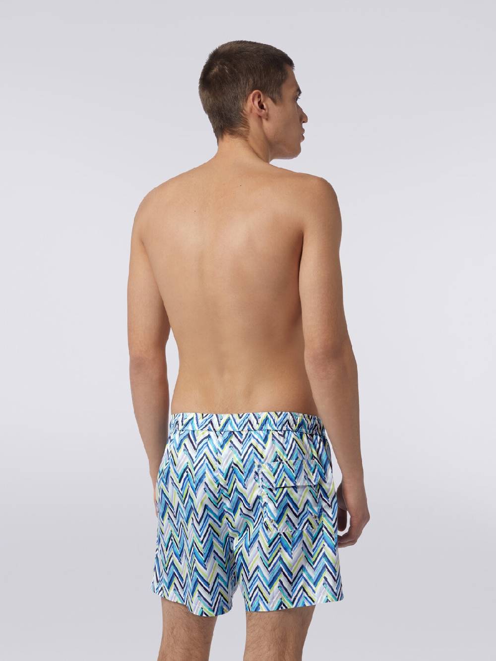 M Missoni Boxer mare con stampa zig zag effetto spennellate Vendita