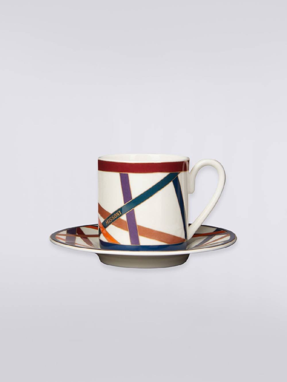 M Missoni Nastri Tazza Caffe Set 2 Pz C/Piattino Pezzi Unici