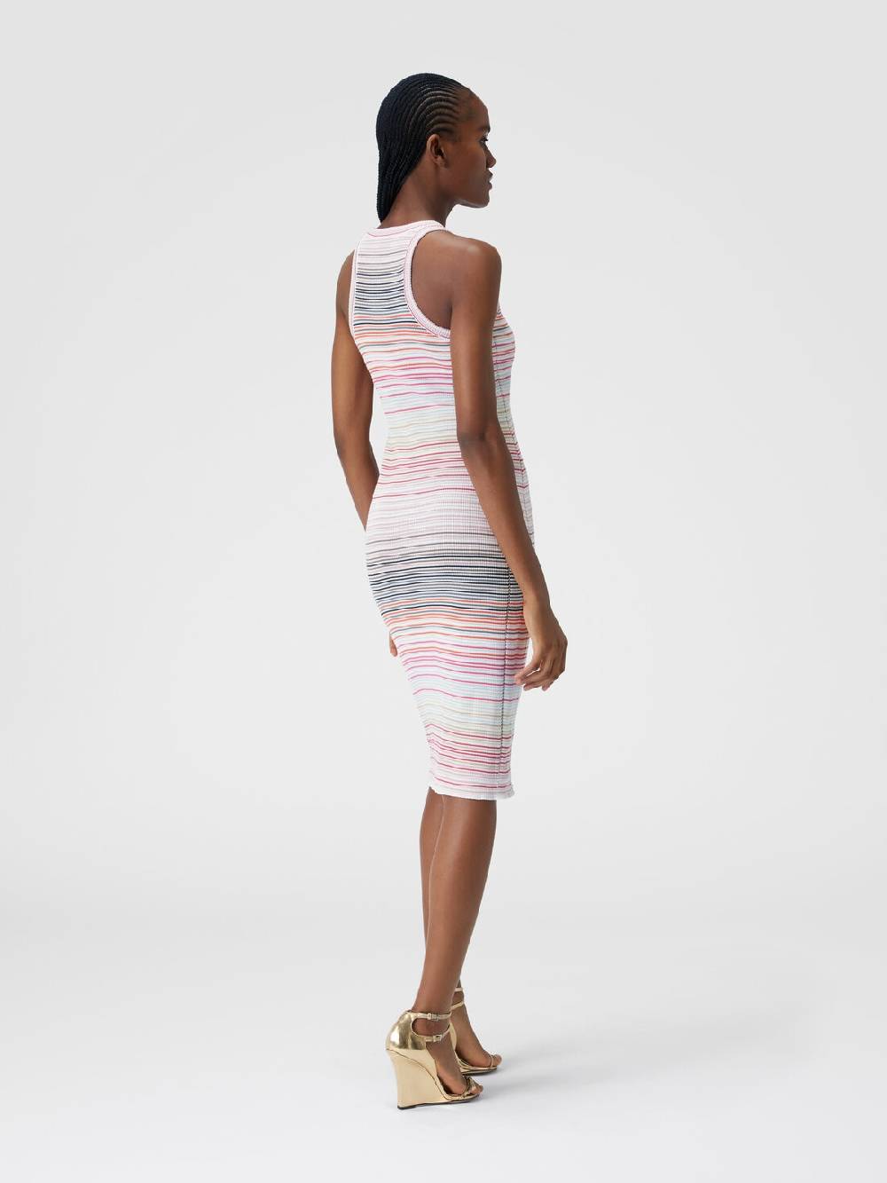 M Missoni Abito lungo a righe in cotone e viscosa Promozione Limitata