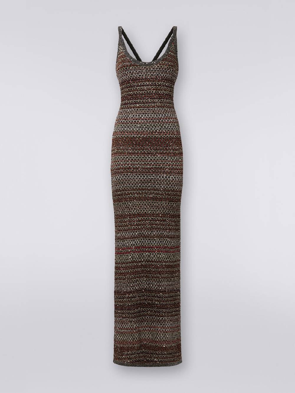 M Missoni Abito lungo in maglia zig zag con trama effetto uncinetto Shopping Online