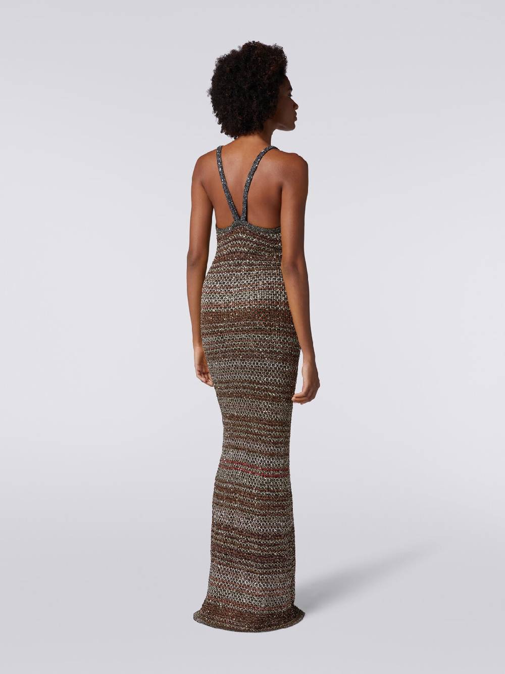 M Missoni Abito lungo in maglia zig zag con trama effetto uncinetto Shopping Online
