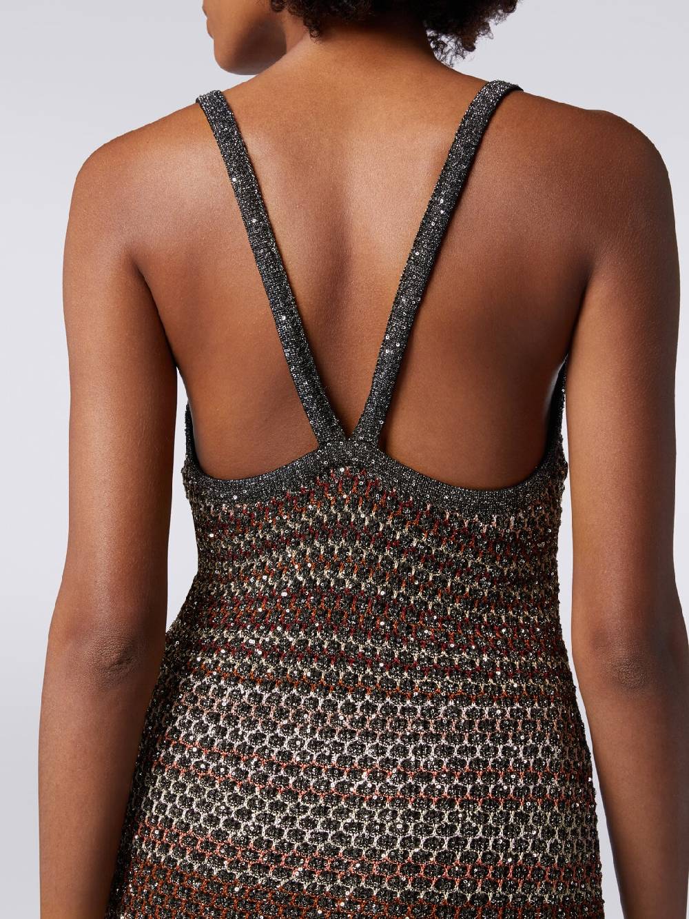 M Missoni Abito lungo in maglia zig zag con trama effetto uncinetto Shopping Online