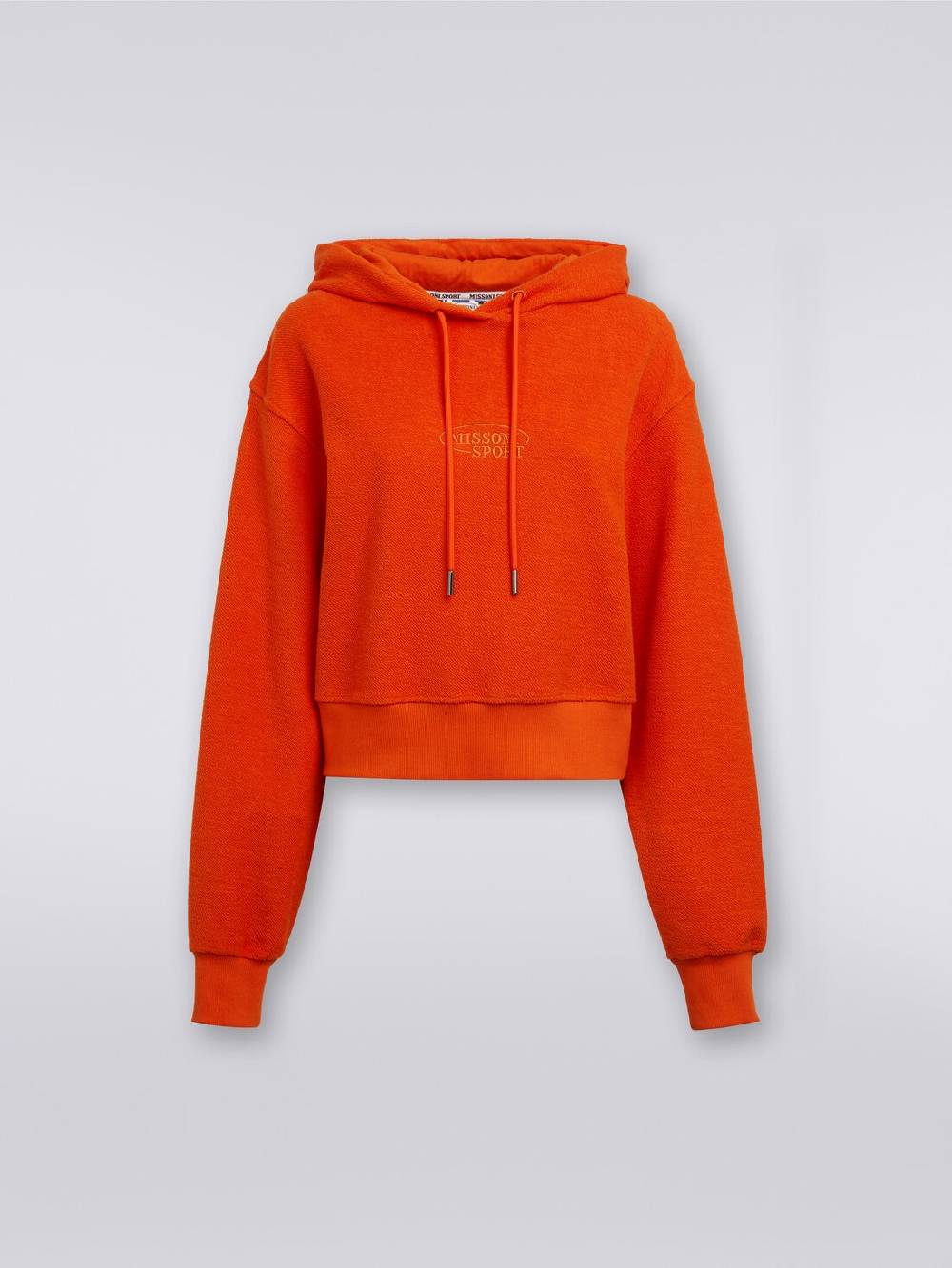M Missoni Felpa garzata crop con cappuccio e logo Vendita Calda