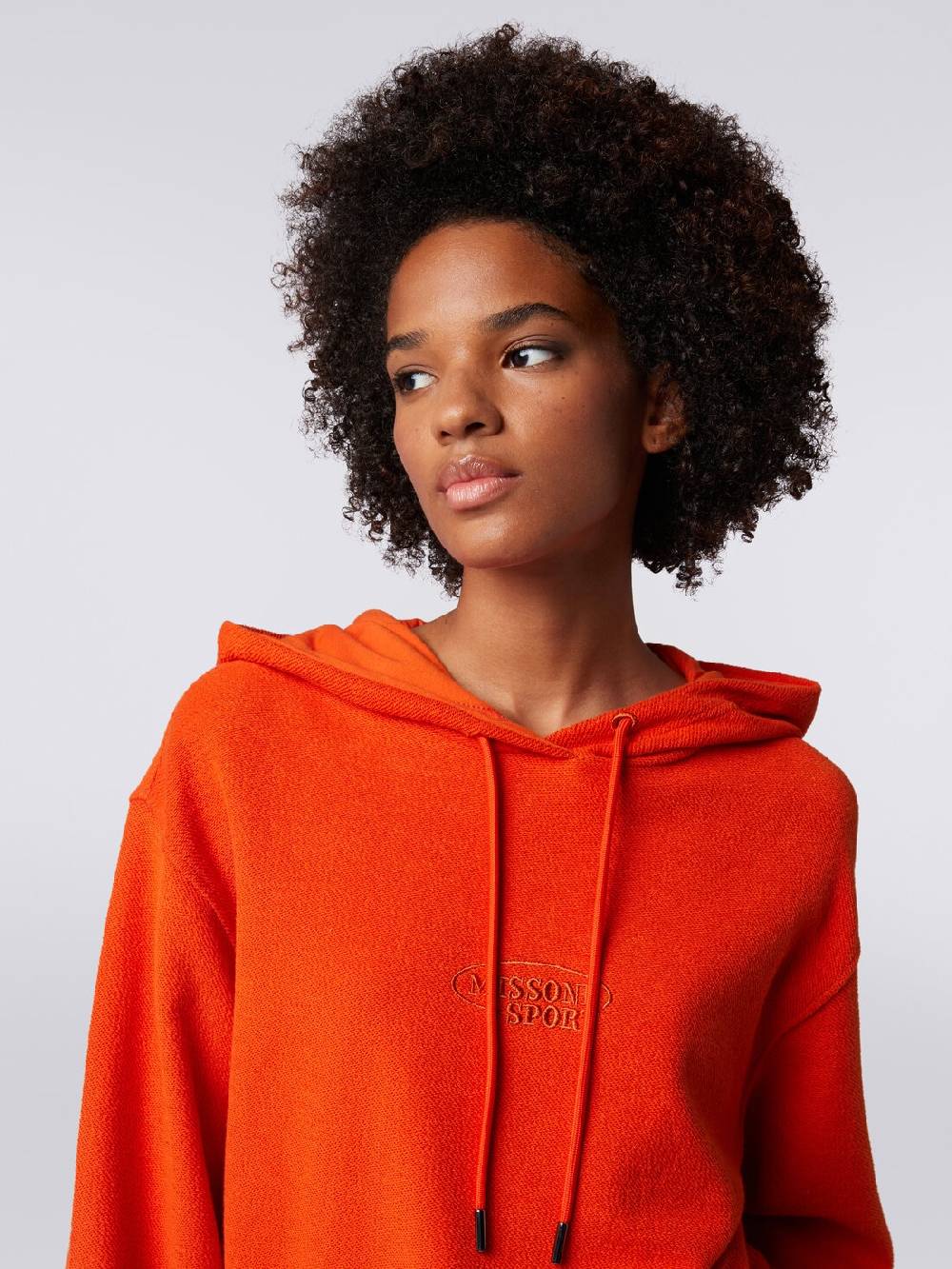M Missoni Felpa garzata crop con cappuccio e logo Vendita Calda