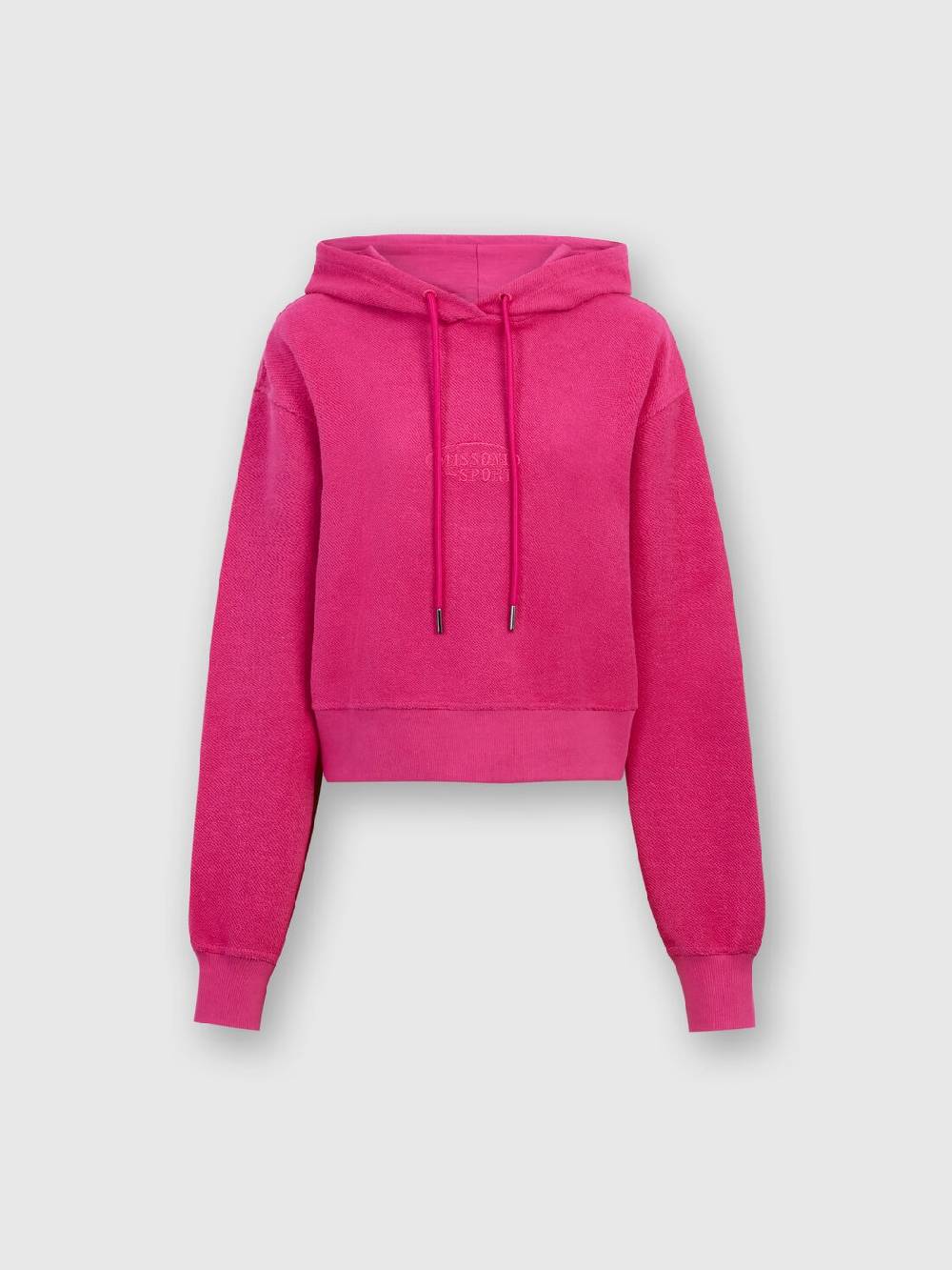 M Missoni Felpa garzata crop con cappuccio e logo Saldi Di Fabbrica