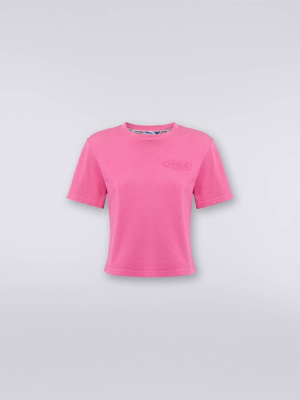 M Missoni T-shirt girocollo crop in cotone con logo Vendite Flash