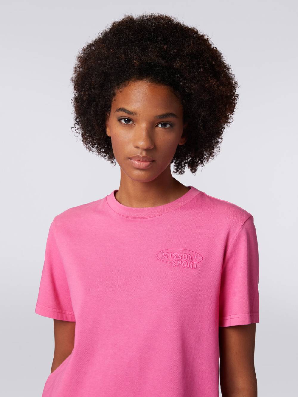 M Missoni T-shirt girocollo crop in cotone con logo Vendite Flash
