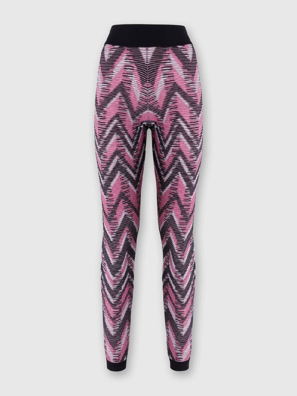 M Missoni Leggings in maglia chevron con logo Nuova