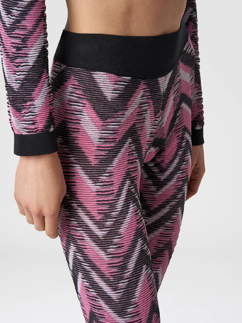 M Missoni Leggings in maglia chevron con logo Nuova
