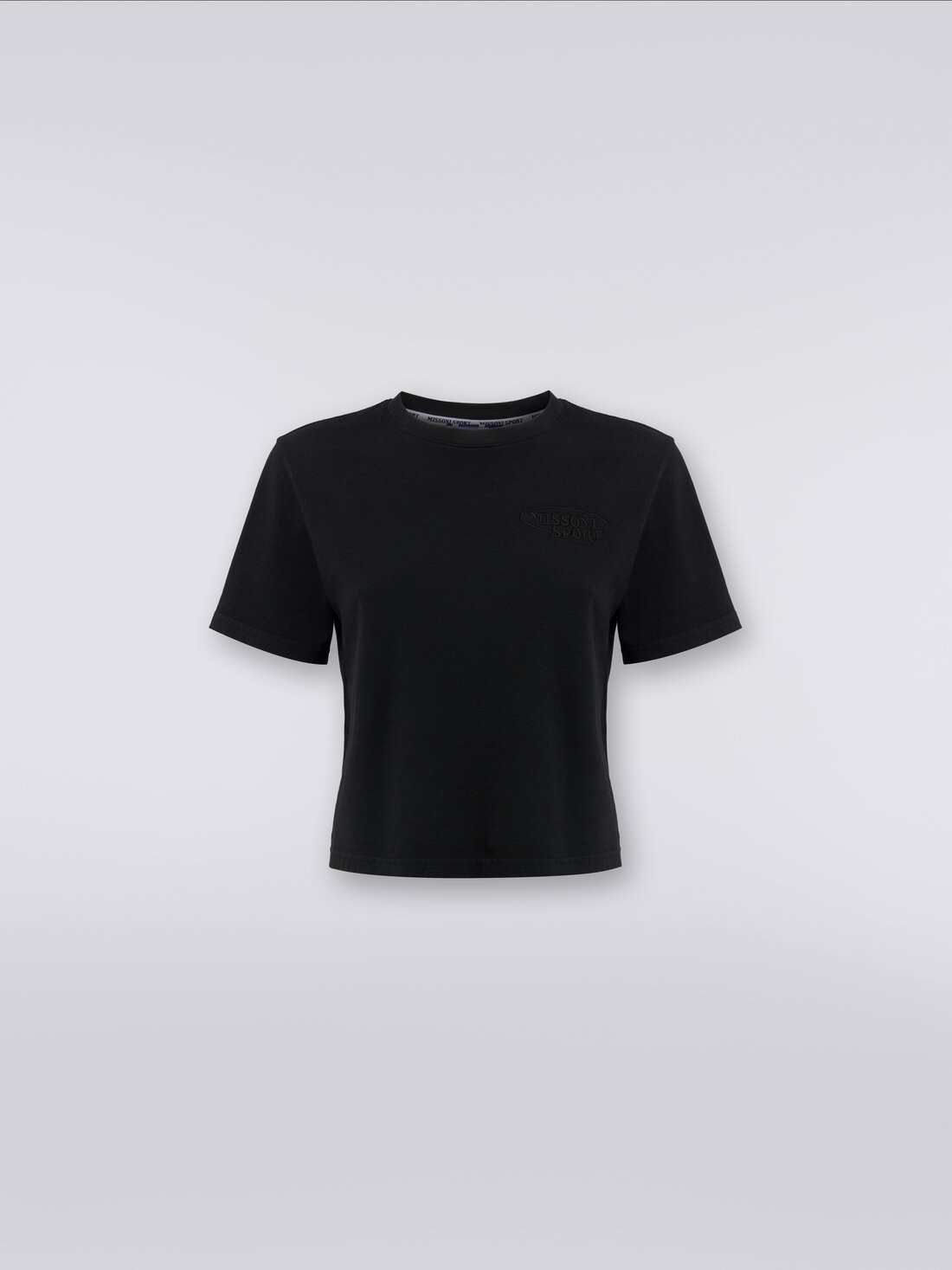 M Missoni T-shirt girocollo crop in cotone con logo Moda