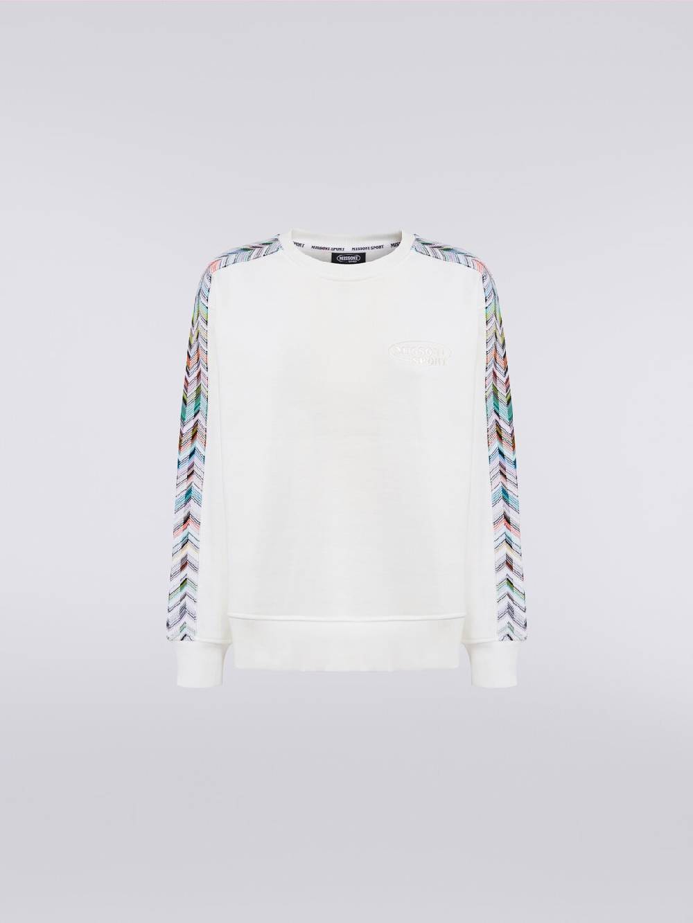 M Missoni Felpa girocollo con logo e dettagli in maglia Italy