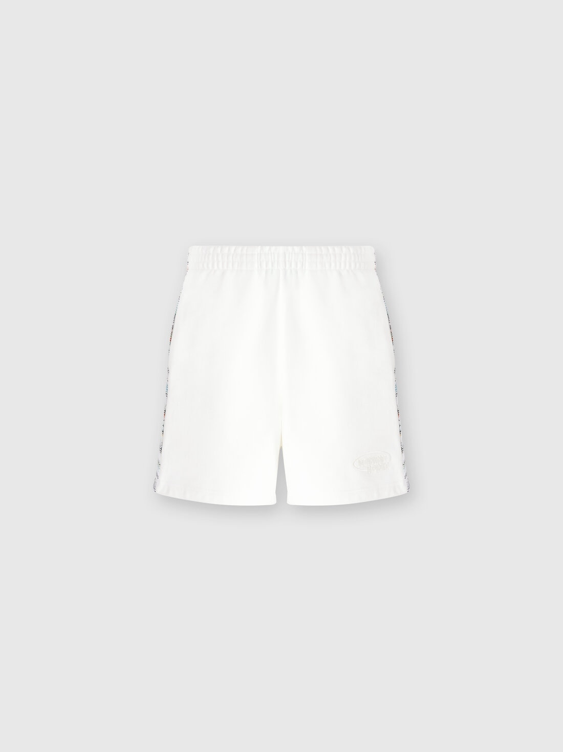 M Missoni Shorts in felpa di cotone con logo e bande laterali in maglia Italia
