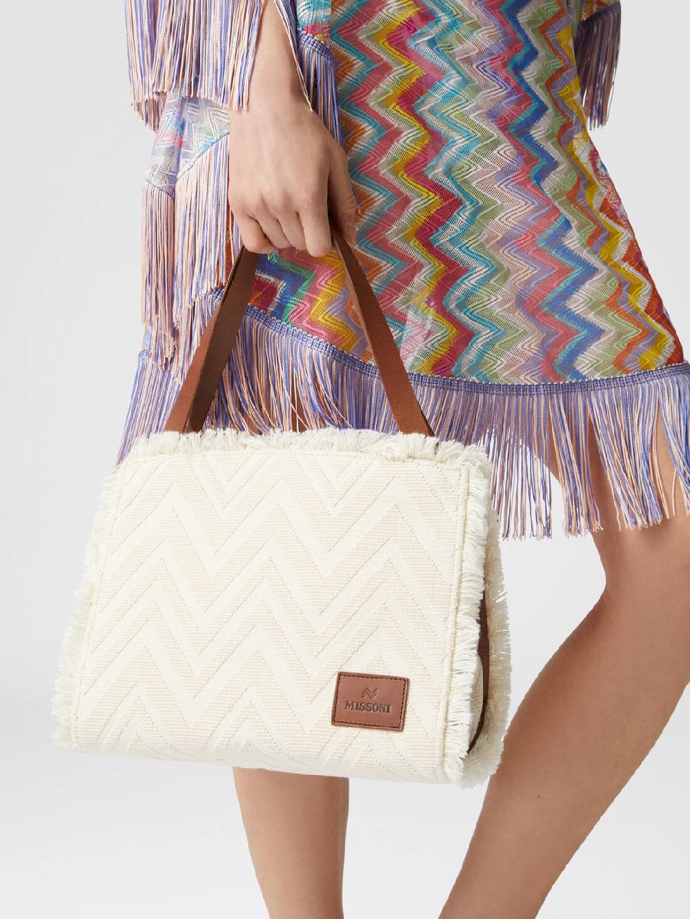 M Missoni Tote bag in misto cotone chevron 2025