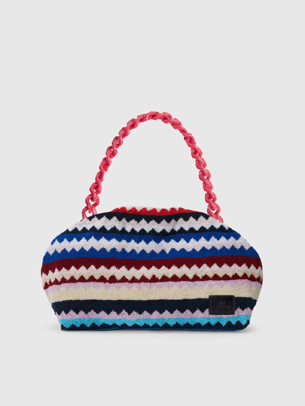 M Missoni Clutch in spugna di cotone zig zag Spedizione Gratuita